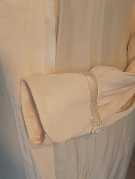 Peter Nygardπ100%SILK VINTAGE Cream Stand-Collar Button-Front Blouse Sz 8 - Picture 5 of 13